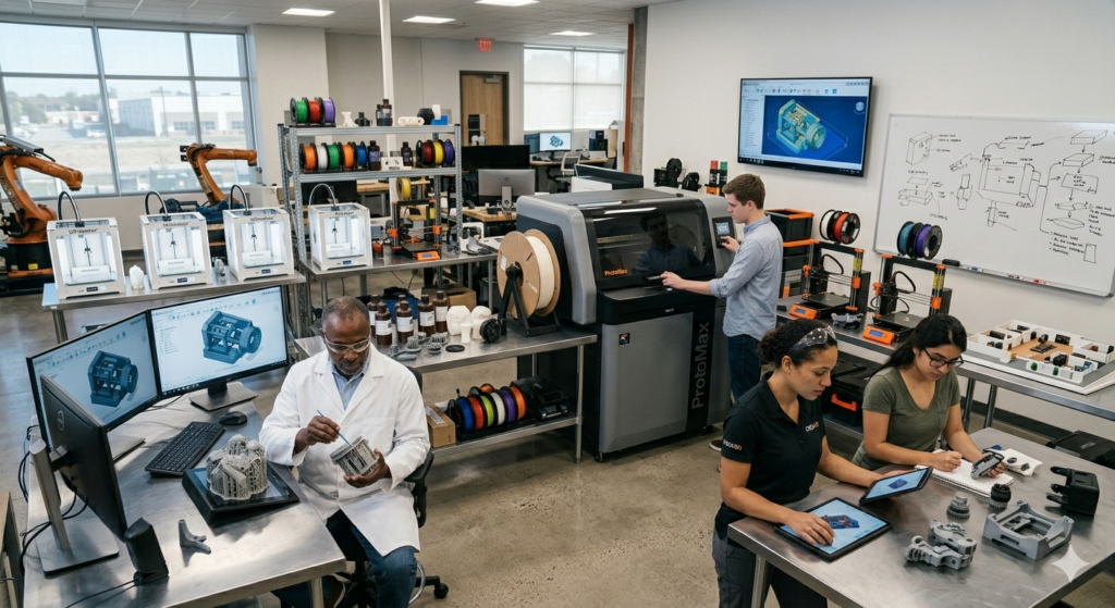 L'équipe Atlantech 3D au travail